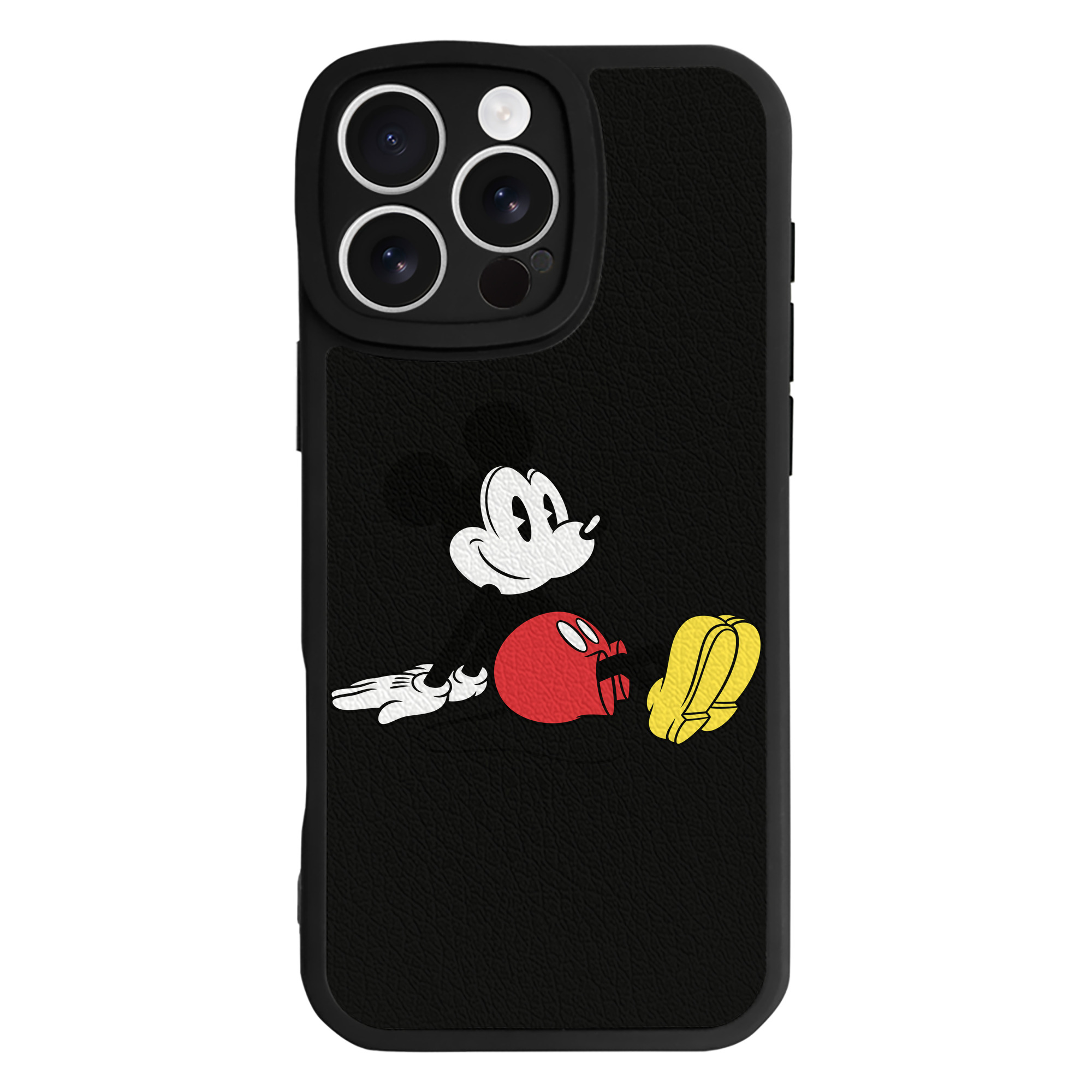 （画像用） ミッキーマウス Mickey Mouse 【iPhone 16シリーズ対応】シリコンスマホケース（レザー調） 材質：シリコン